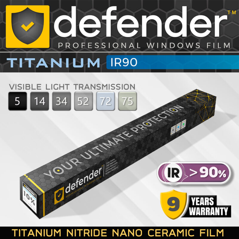 IR90 Titanium Ceramic Windows Film DEFENDER
